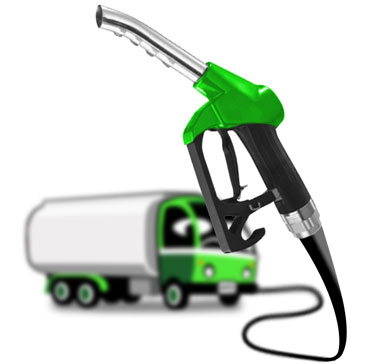 petrol pump attached to oil truck in backround